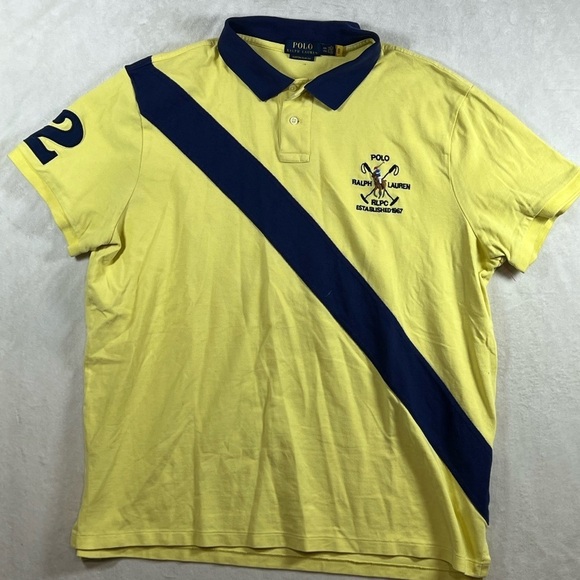 Polo Ralph Lauren XXL Classic Yellow Rugby Short Sleeve Yacht Club Polo Shirt - Picture 2 of 11